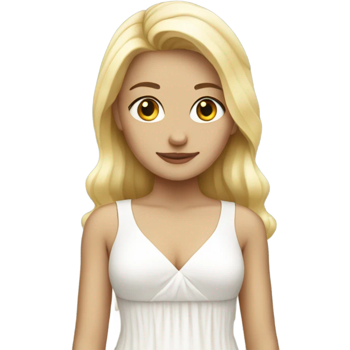 Blond girl wearing a white dress emoji