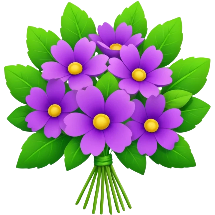Purple and green flowers combo emoji