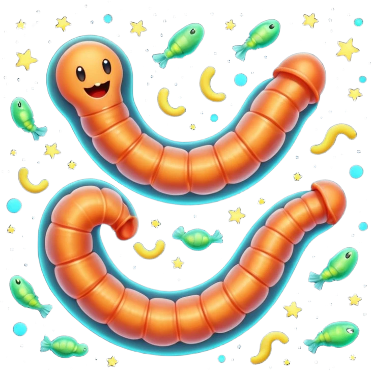 Worms eating starts in space emoji