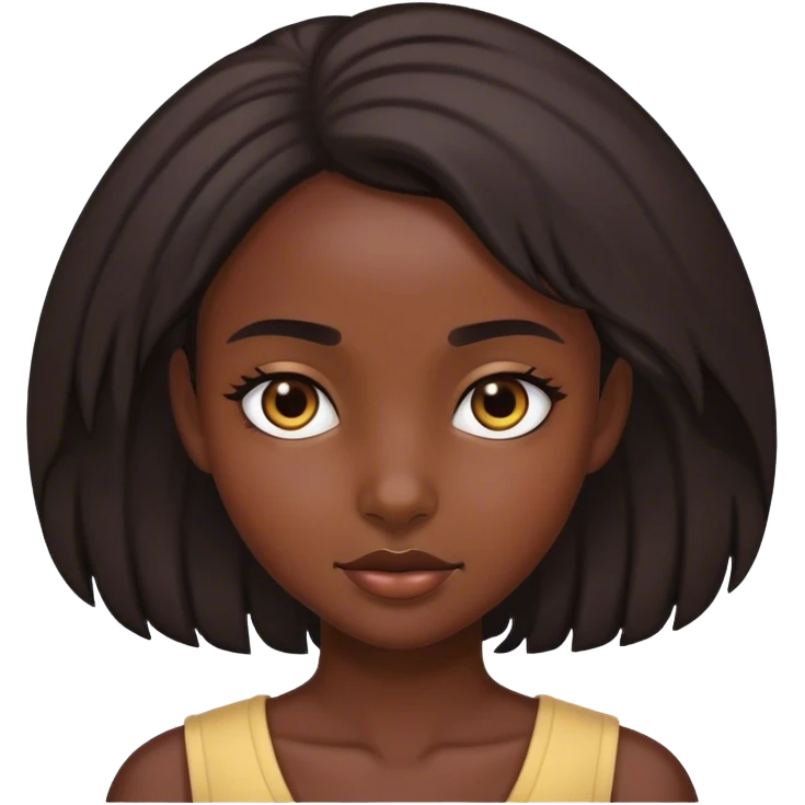 dark-skinned girl portrait focus emoji