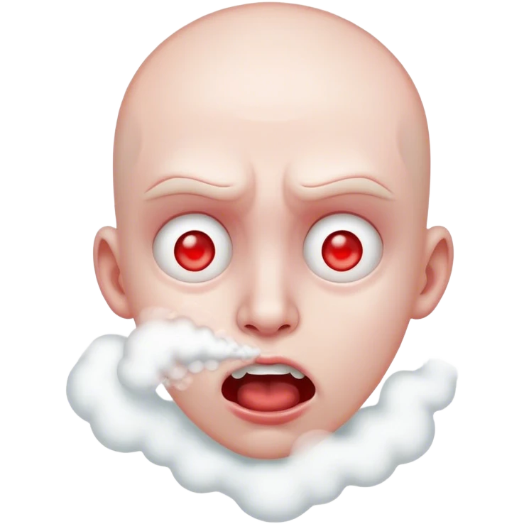 Person foaming at the mouth with red eyes and steam coming from their ears emoji