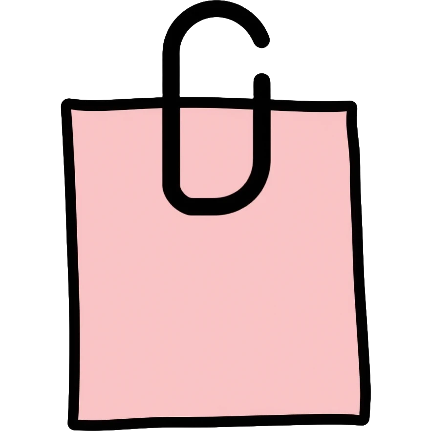 pastel pink paper clip emoji