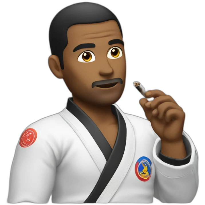 Jiu-jitsu guy smoking cigar emoji