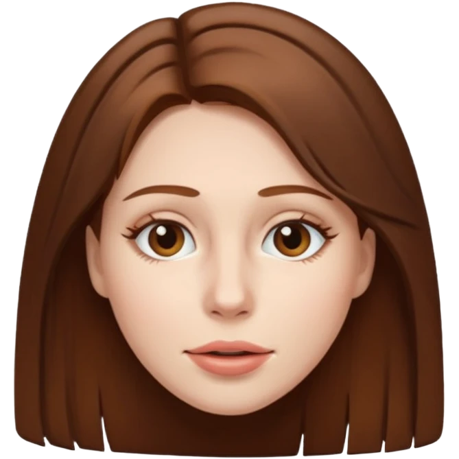 Women with brown hair and hang over her face emoji