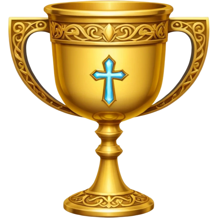 holy grail, ornate golden chalice, glowing emoji