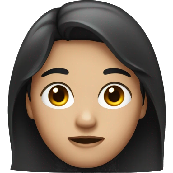 Dark hair with dark eyes emoji