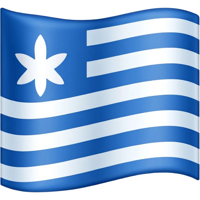 emoji Flag with 3 simple  horizontal lines: white, blue, white, equal one to another emoji