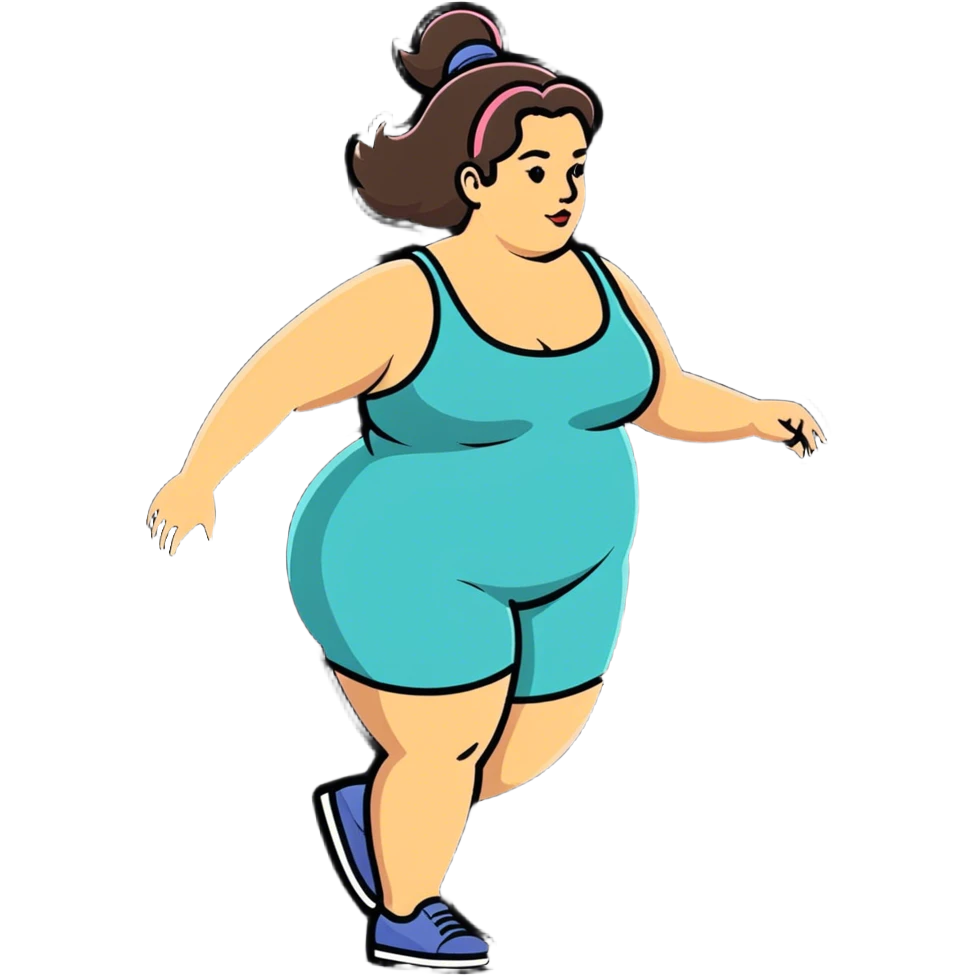 Fat women walking emoji
