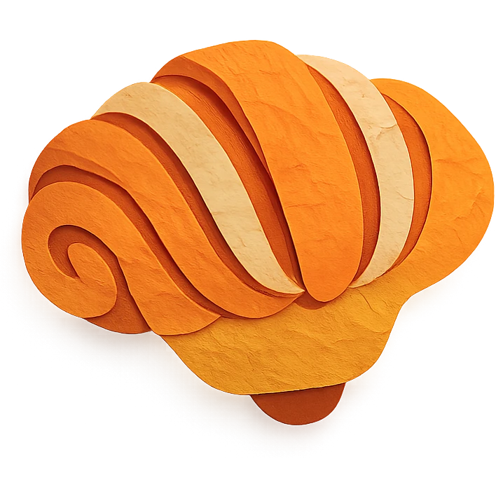 paper craft style franzbrötchen pastry emoji