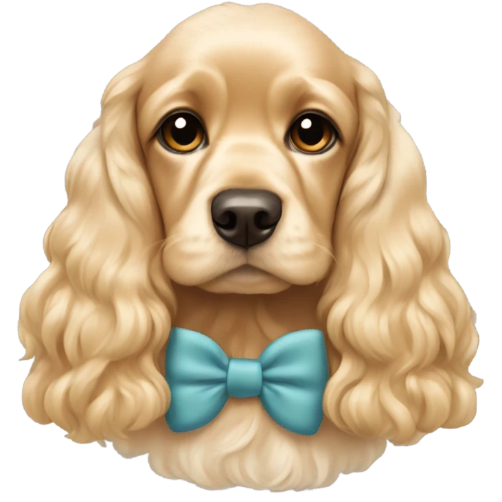  blonde cocker spaniel with bows emoji