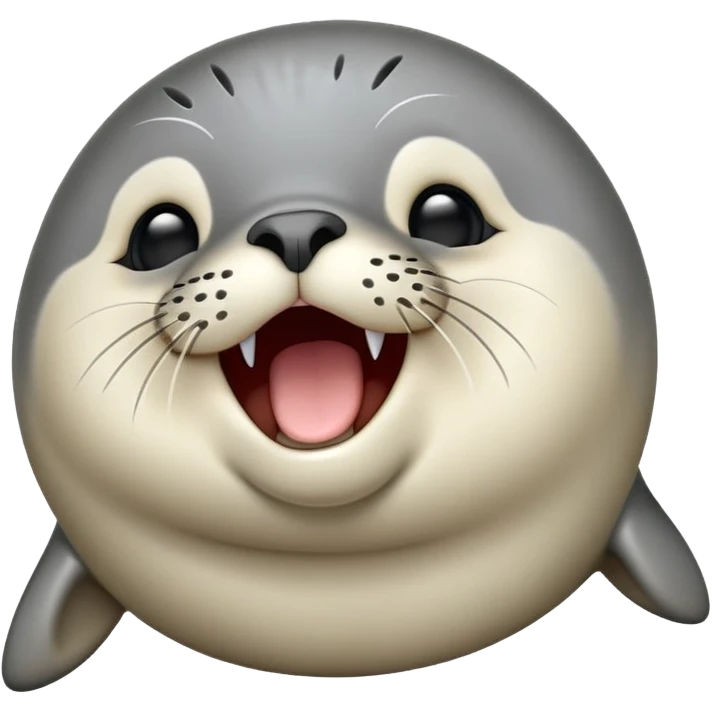 cinematic-cute-realistic yawning-harbour-seal-portrait-emoji,-head-tilted-slightly-with-a-dramatic,-wide-open-yawn,-showcasing-a-smooth,-rounded-body-with-gently-drooping-features-and-sleepy,-half-closed-eyes,-simplified-yet-irresistibly-adorable emoji