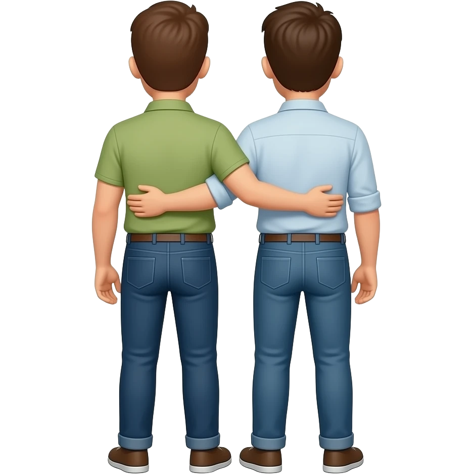 -two-men-standing-back-to-back-and-support-each-other FULL BODY emoji