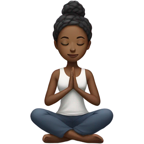 black girl meditating  emoji