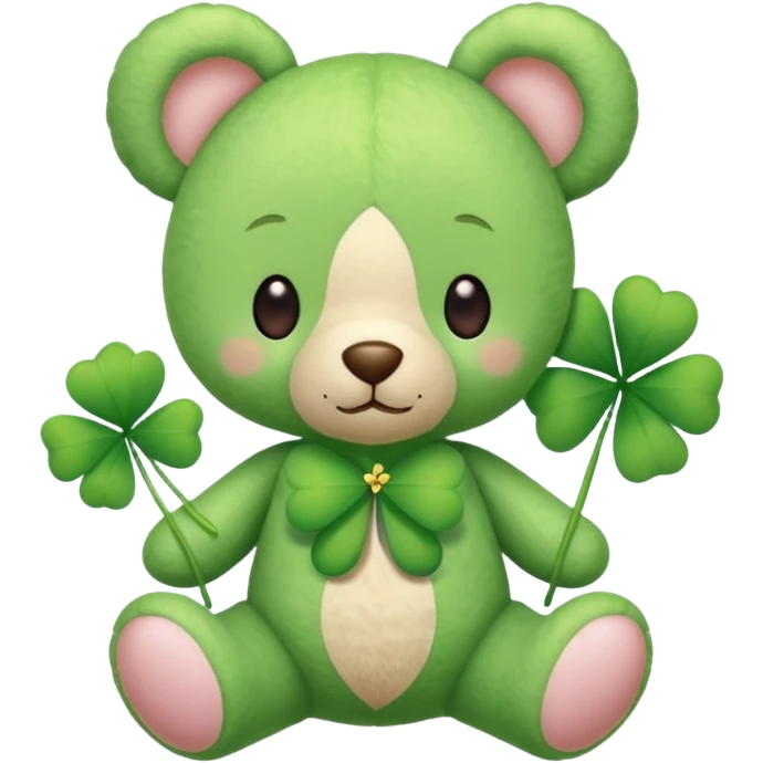 Fairy Teddy with four-leaf clover emoji