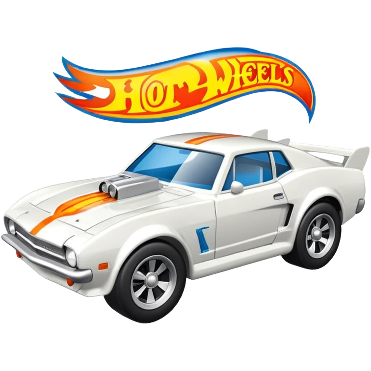 Машинка HotWheels белого цвета в классической упаковке HotWheels. emoji