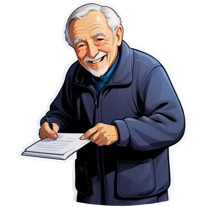 Old man who is helpful emoji