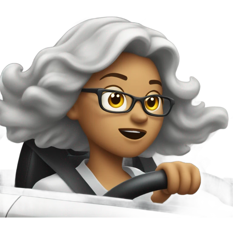 Lady driving crazy  emoji