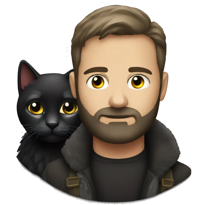 dark german sherp with dark cat emoji