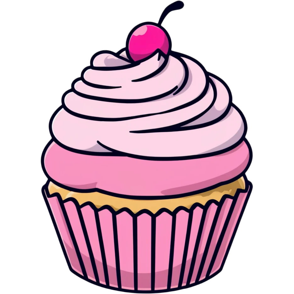 cupcake with pink icing emoji