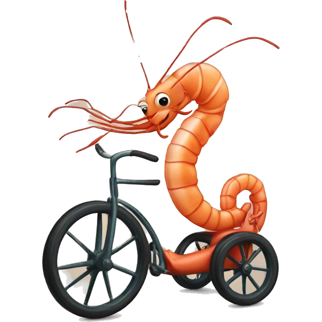 Shrimp on a tricycle  emoji