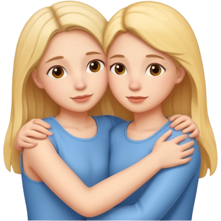 Two sisters hugging  emoji