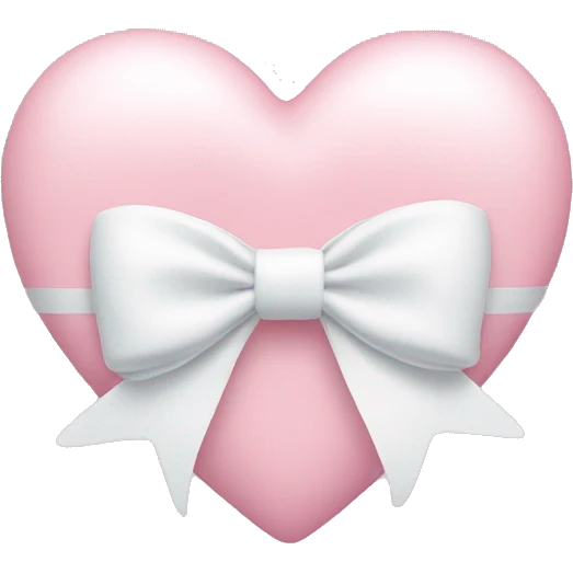 Pastel pink heart with white bow emoji