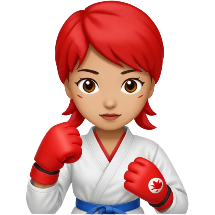 karate lady, red glove emoji