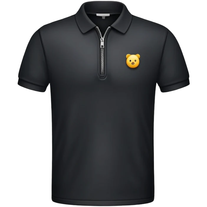 Black polo shirt with zipper emoji