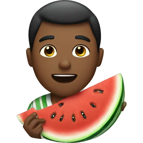 men eating watermelon emoji