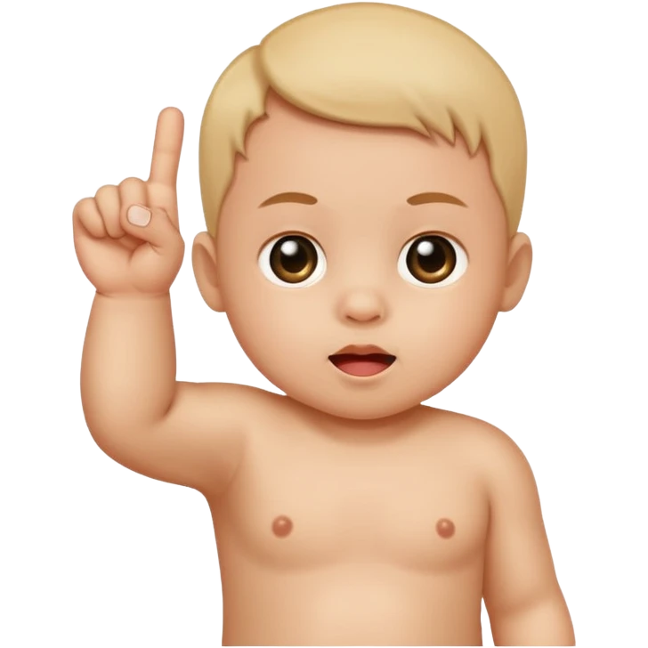 Baby giving the middle finger emoji