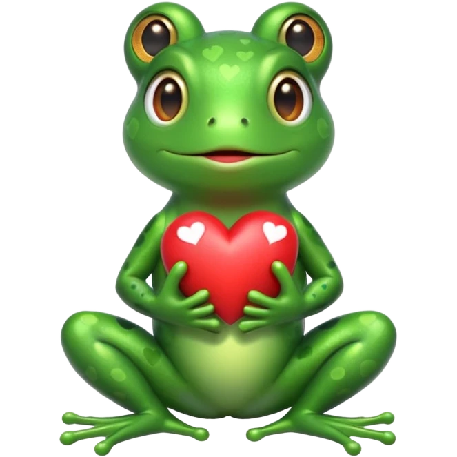 frog with hearts emoji