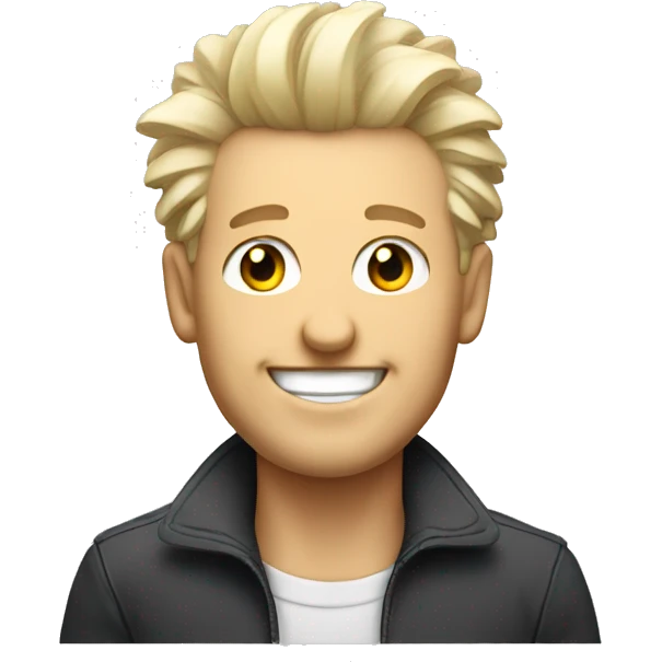 proud grinning white man with spike hair emoji