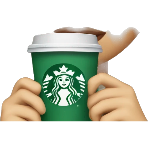 girl with brown hair drinking starbucks emoji