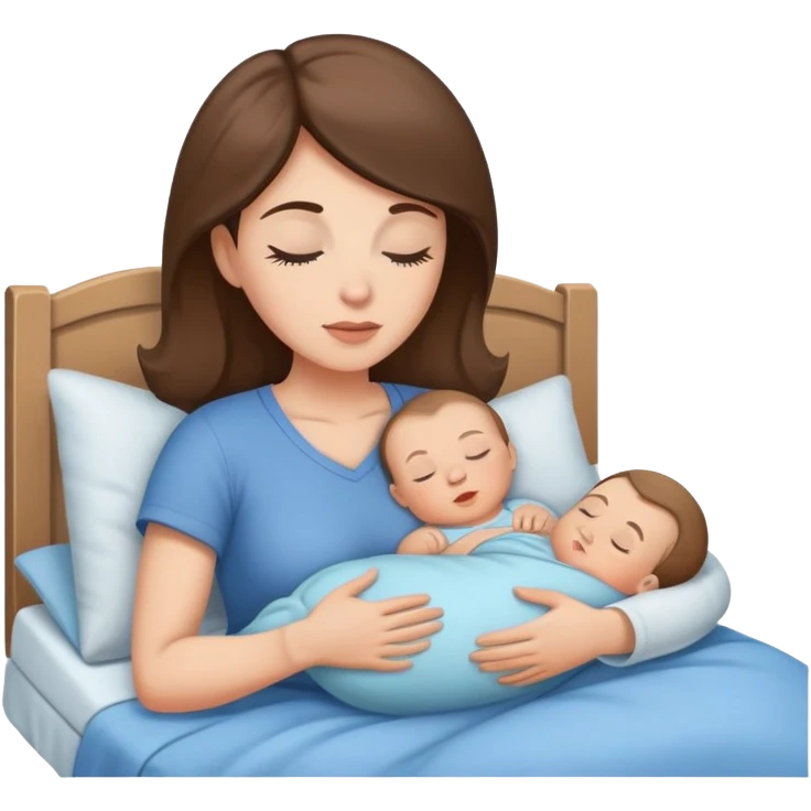 Light brunette fit mom making baby boy go to sleep emoji