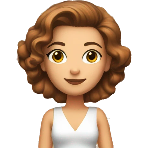 Girl with brown hair up to the shoulders, white skin, who is drinking an aperol spritz emoji