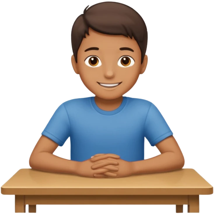 niño montado en una mesa emoji