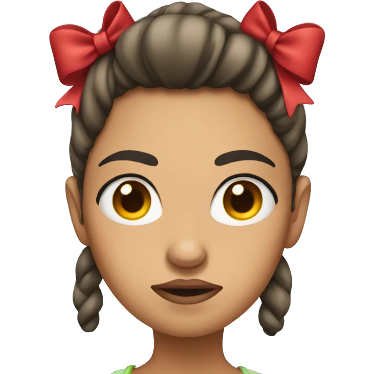 women pouting with bow  emoji