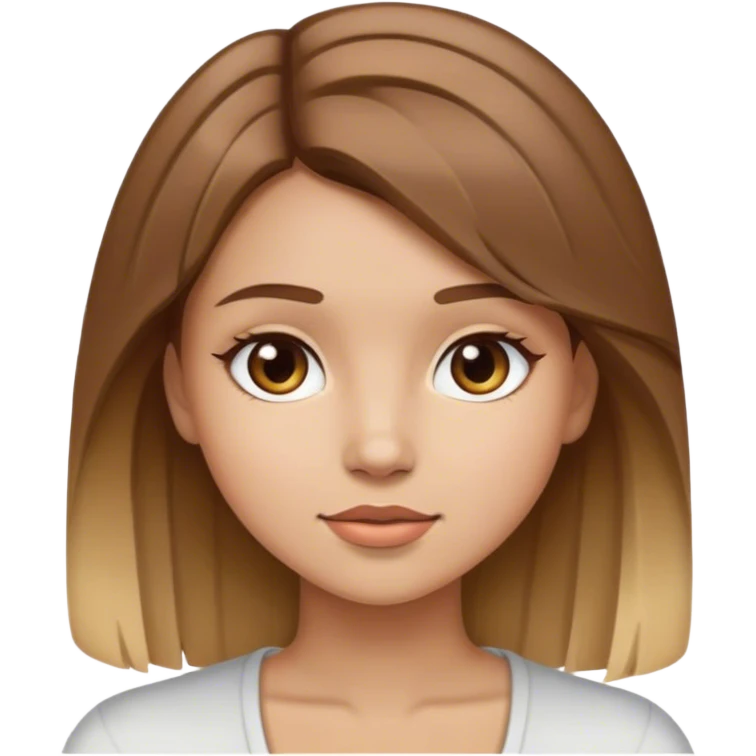 Chica con pelo marrón con mechas rubias  emoji