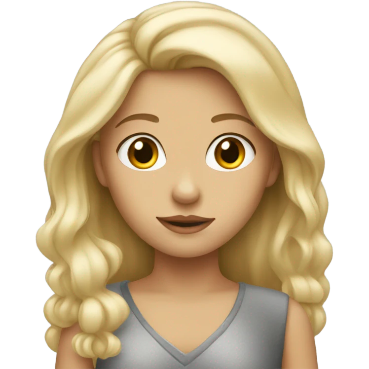 Blonde girl with sliver eyes  emoji
