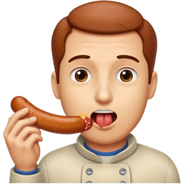 Face eating a sausage emoji