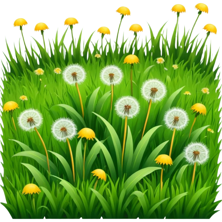 Ugly grass lawn with dandelions emoji
