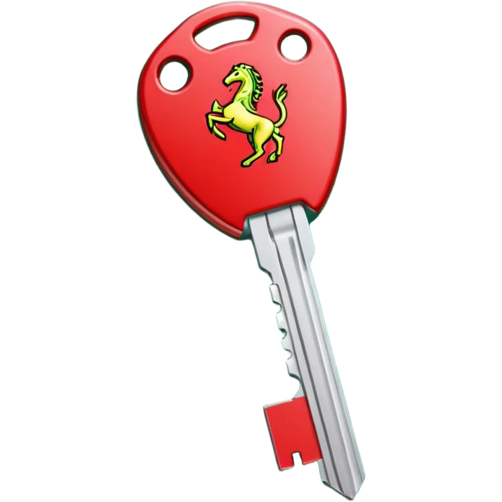 red Ferrari key with a green background emoji