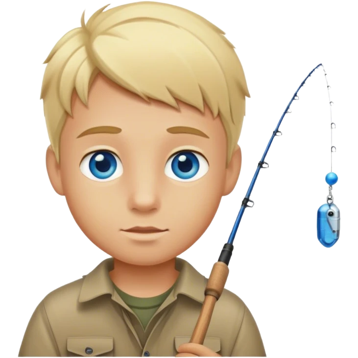 blonde boy with blue eyes fishing emoji