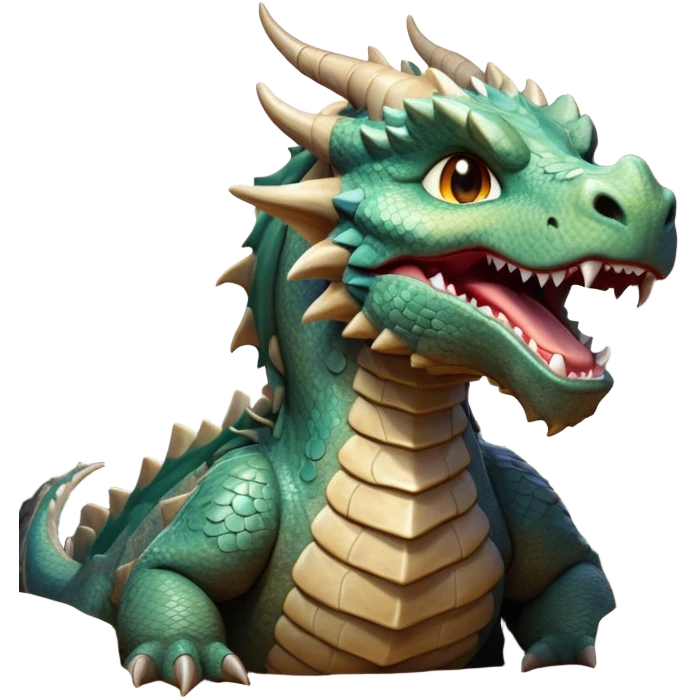 Cinematic Cute Yawning Giant Rock Dragon Portrait Emoji, Head tilted slightly with a dramatic, wide-open yawn, revealing a colossal, rugged body with weathered, rock-like scales and subtly drooping, earthy features rendered in authentic, stony texture; high shine, relaxed yet powerful, styled with a dash of timeless geological charm, soft glowing outline, capturing the essence of a sleepy but stoic rock behemoth ready to settle into an ancient, enduring slumber! emoji