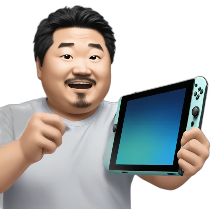 Bobby Lee snapping his Nintendo switch in half emoji