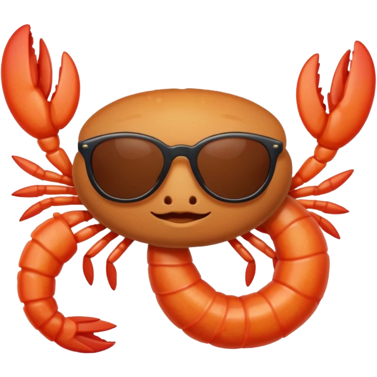 Prawn wearing sunglasses emoji