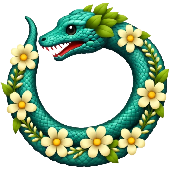 ouroboros serpent made of flowers emoji