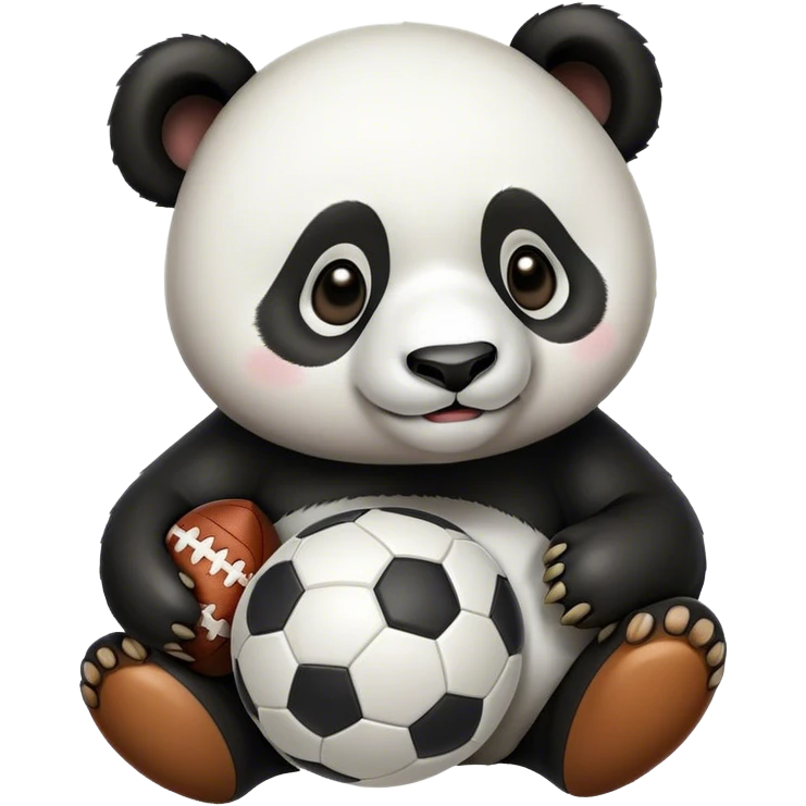 Panda with football emoji