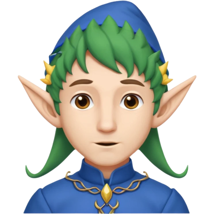 man with elf ears, wearing a blue outfit emoji