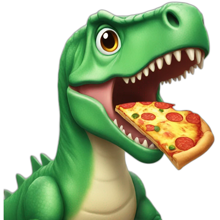 Dino eating pizza emoji